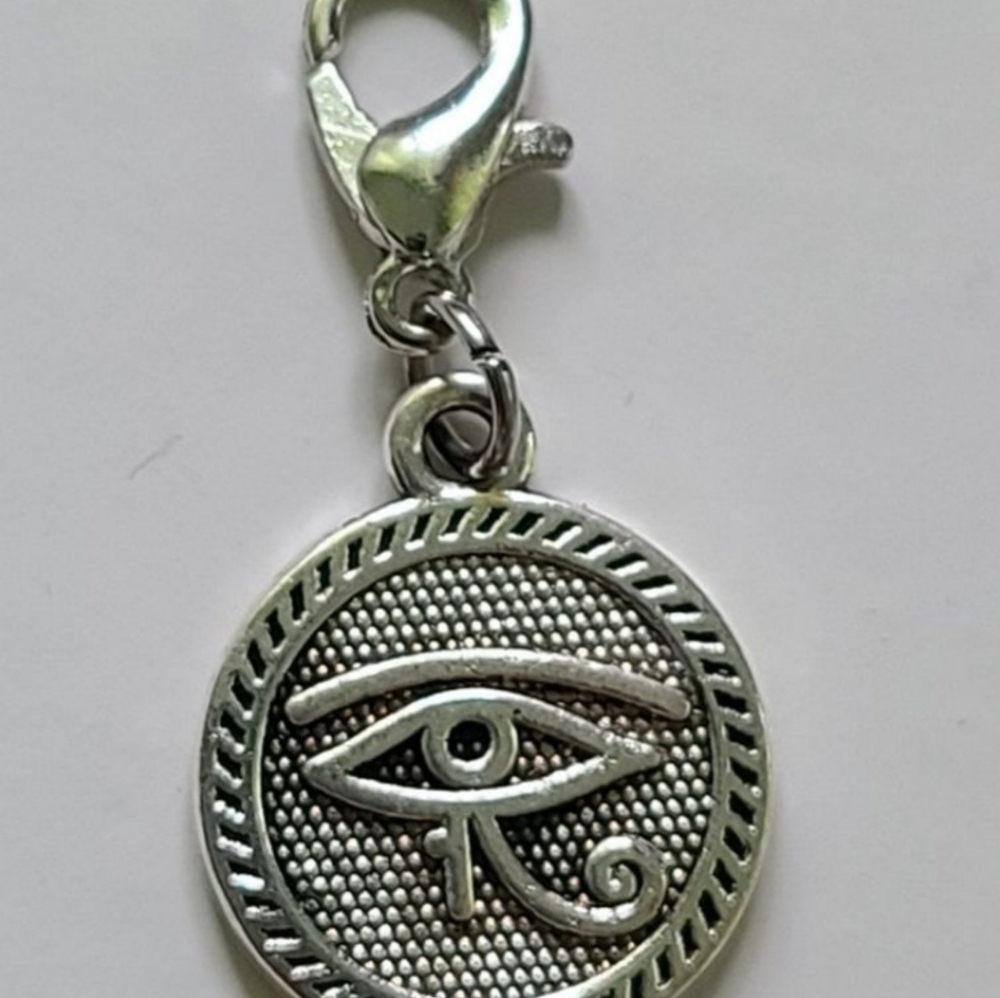 5/$20 clip on eye of horus Ra charms for bracelet planner Egyptian charms silver